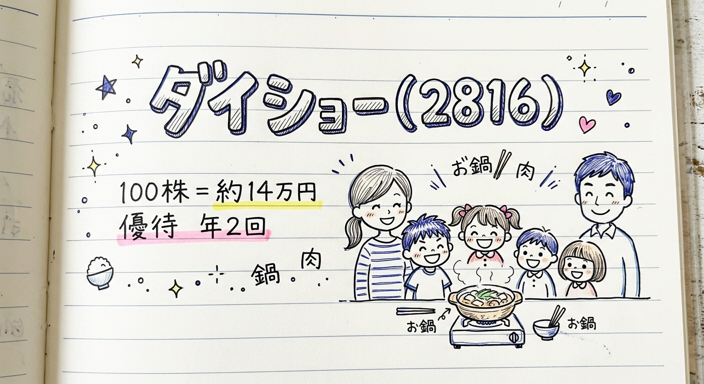 ダイショー(2816)の株主優待の基本情報メモ 100株約14万円 優待年2回