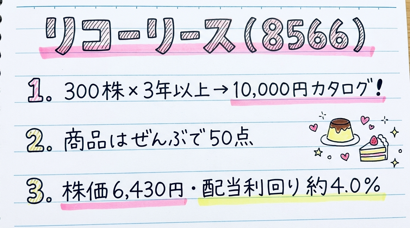 リコーリース(8566)の株主優待まとめ