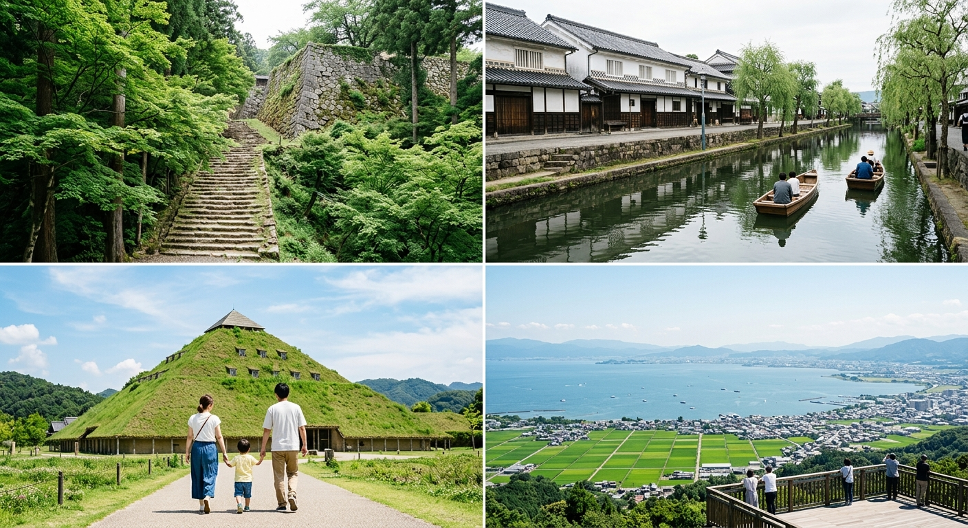 滋賀旅行の見どころコラージュ